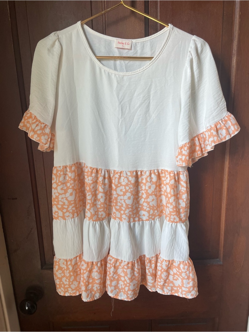 Hailey & Co women's small white / orange top